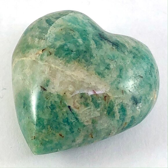 Amazonite Palm Stone Heart Shape 1"  17g  calming soothing Stone Truth Courage - Picture 1 of 9